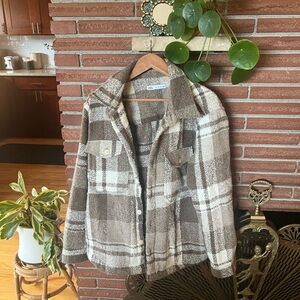 Plaid fleece jacket